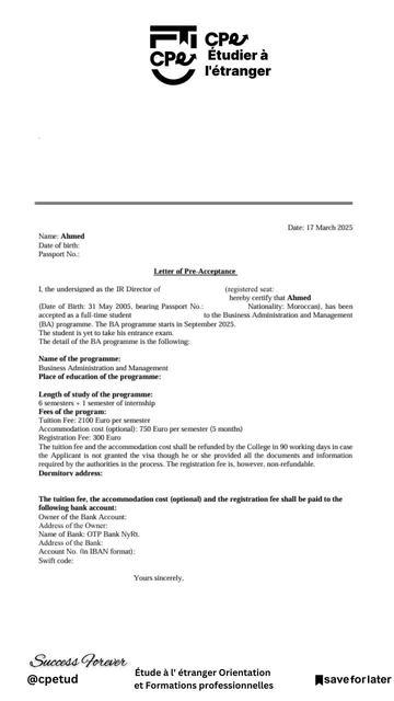 Admission Certificate 10